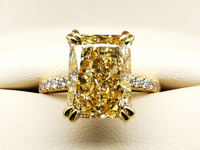 Radiant Cut Yellow Diamond Ring